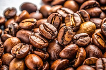 Isolated Coffee Beans on White Background for Urban Exploration Photography