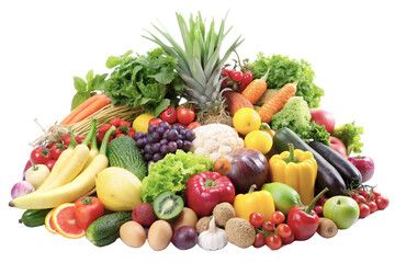 Colorful Array of Fresh Vegetables and Fruits in a Vibrant Display