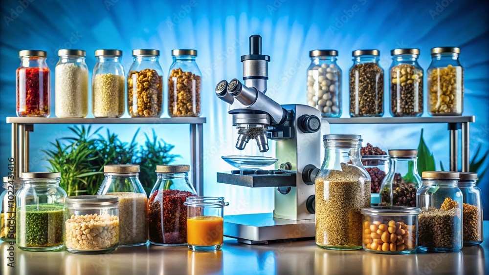 Poster laboratory research with grains and seeds in high dynamic range
