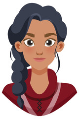 Smiling Woman with Braided Hair