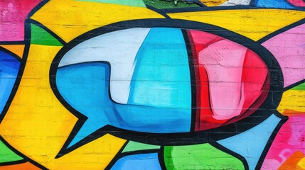 Abstract Comic-Style Speech Bubble with Vibrant Design