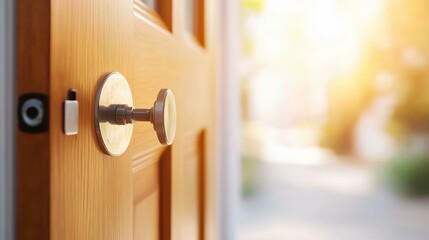 Obraz premium Skilled craftsman expertly picks a lock and repairs a door handle, ensuring home security with precision and care.