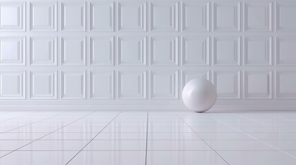 Explore a sleek 3D abstract pattern on the wall and floor, featuring a modern white backdrop for a fresh design feel.