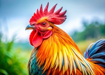 Fototapeta premium Macro Photography of a Chicken on White Background - Close-Up Details for Culinary and Farm Themes