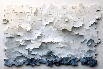 Fototapeta premium White Puzzle Pieces Form an Abstract Design
