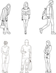 Hand drawing  collection of poeples