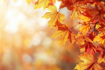 Fototapeta premium Fallen Leaves Season Background