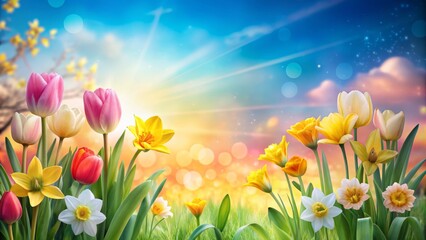 Celebrate love this spring with stunning tulips and bright daffodils, ideal for creating charming greeting cards and lovely invitations for any occasion.
