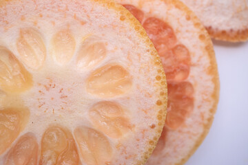 acercamiento a textura de rodaja de toronja delgadas