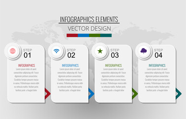 Template business infographic with 5 options or steps