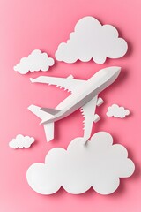 Paper airplane in the clouds