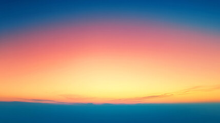 Obraz premium Sky gradient from blue to orange sunset.