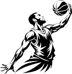 Obraz premium Black and White Basketball Art. 