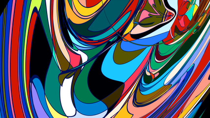 Abstract, colorful, psychedelic fluid background for Music Festival 2025