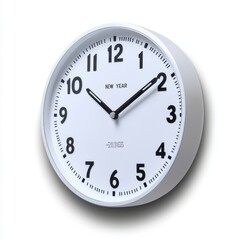 New Year Clock on White Background