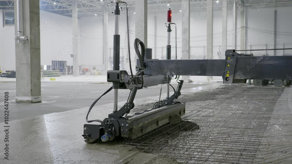 Poster automated concrete finishing equipment designed for use in an industrial setting and environment. cl