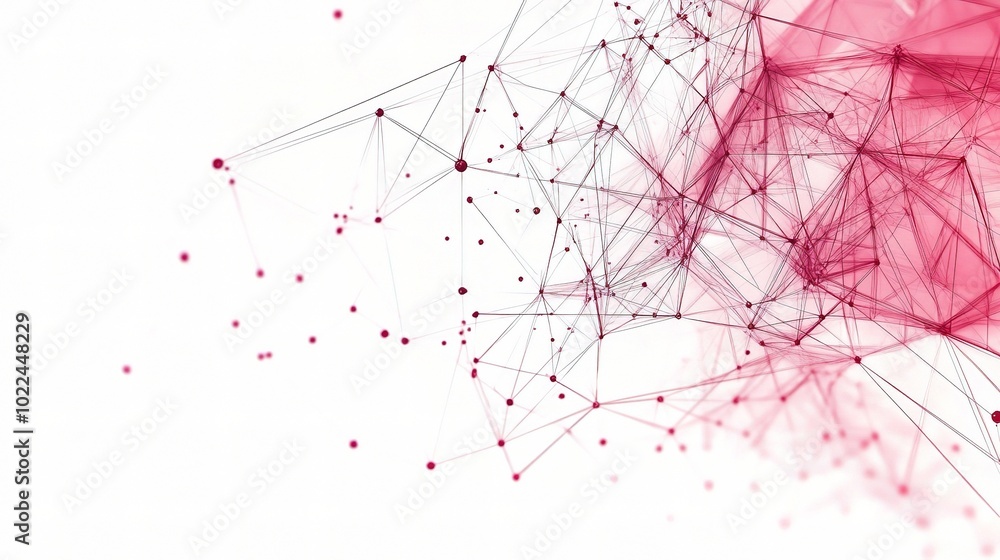 Aufkleber abstract network visualization with pink elements