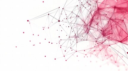 Abstract Network Visualization with Pink Elements