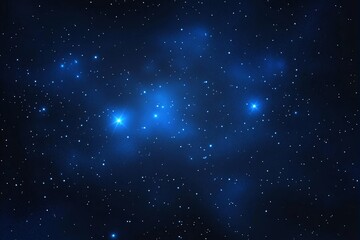 Obraz premium Starry night sky with deep blue tones, distant stars and constellations, mysterious and ethereal atmosphere with soft glow.