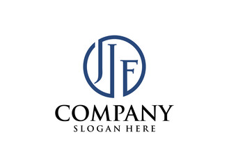 A logo featuring stylized initials within a circular design, with a company name and slogan.