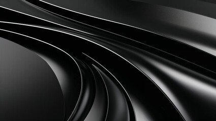 smooth, flowing curves and waves in a monochromatic black color scheme 
