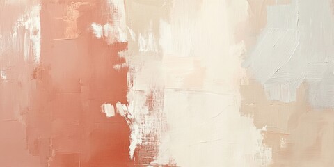 Terracotta and blush wall art, combining earthy terracotta tones with soft blush hues in a modern abstract arrangement