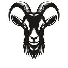 Goat head logo silhouette vector