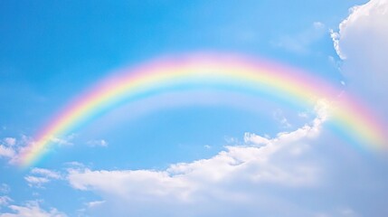 Vibrant Rainbow Against Blue Sky