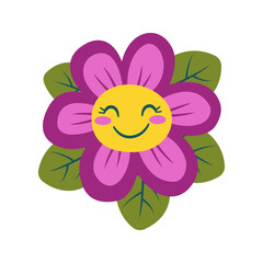 Obraz premium Cute Happy Smile Purple Sunflower Daisy Flower Floral in the Park