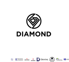 A logo featuring a stylized diamond shape with the word 