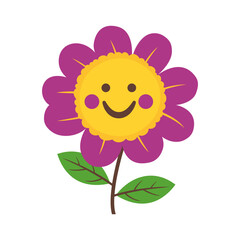 Cute Happy Smile Purple Sunflower Daisy Flower Floral in the Park