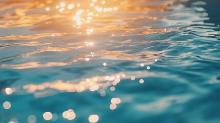 Sparkling Water Surface at Sunset Reflection