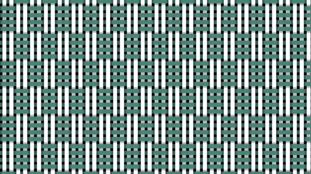 Turquoise green and white  abstract art of horizontal and vertical lines moving irregularly.
