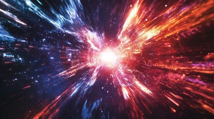 Fototapeta premium Dynamic Cosmic Explosion with Vibrant Colors