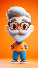 3D cartoon elderly