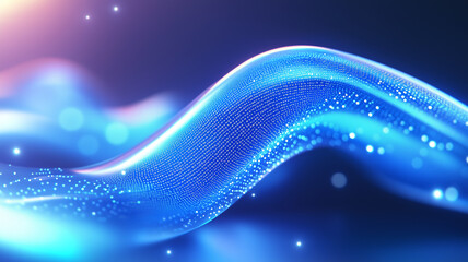 Blue technology wave background