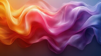 Obraz premium Colorful flowing fabric creating a dynamic, abstract background.
