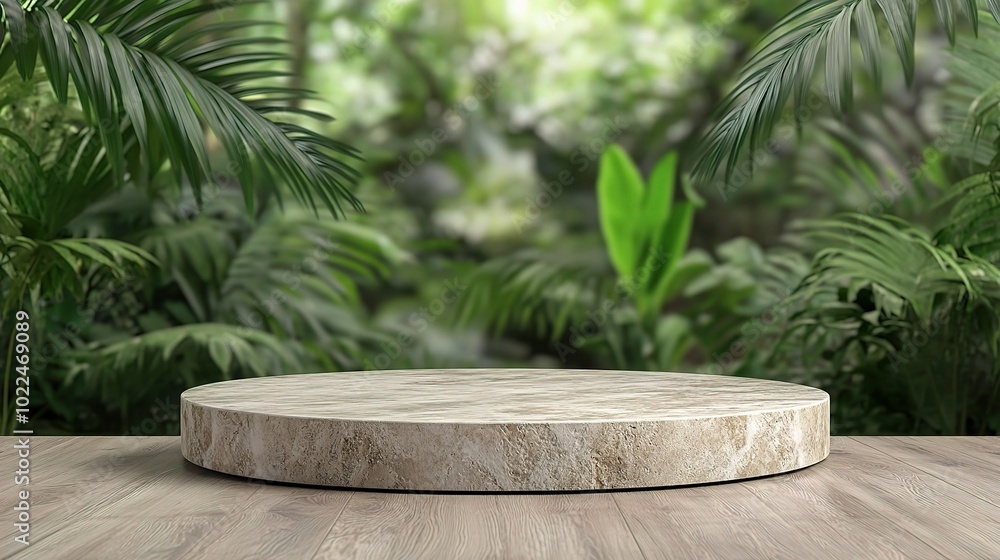 Poster natural background with round display surface