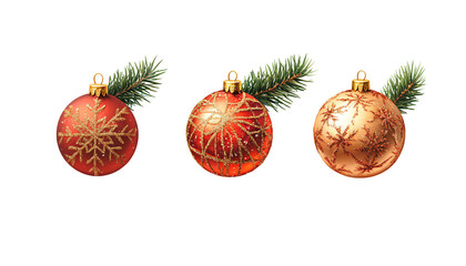  set of chirstmas elements isolated on transparent background