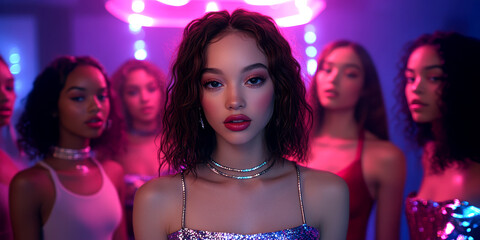 Party women from the 90s AI generative.