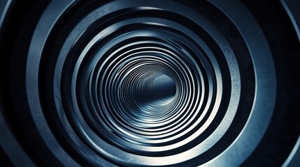 Obraz premium Abstract Metallic Tunnel Perspective View
