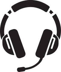 Headphone Icon Silhouette Vector Illustration