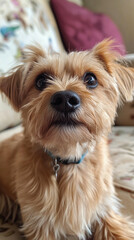 A cute dog close-up shot generated by AI