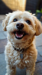 A cute dog close-up shot generated by AI