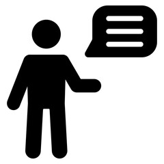 man with a speech bubble