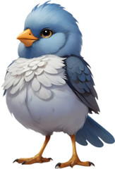 Cheerful fluffy bird cartoon clipart for coloring book pages.