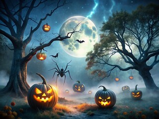 Fototapeta premium Surreal Halloween Opener with Scary Effects for Spooky Celebrations
