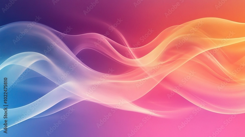 Aufkleber abstract waves in colorful gradient background