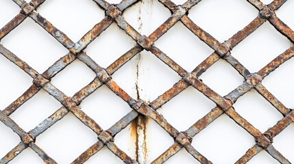 Fototapeta premium Chain link fence on a white background