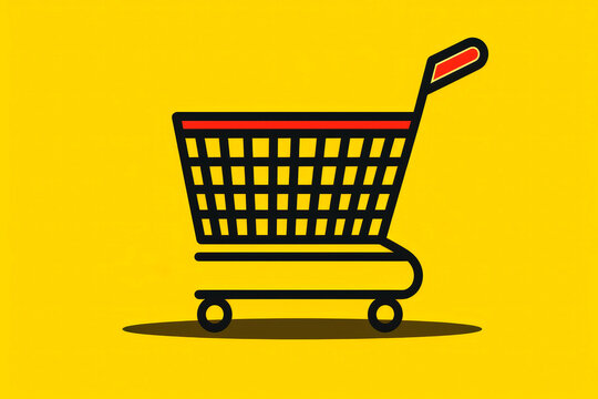 recommend clip art: Shopping cart or trolley line art icon for apps and websites